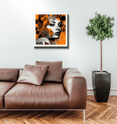 Close-up of Illustration Inklings wrapped canvas artwork.